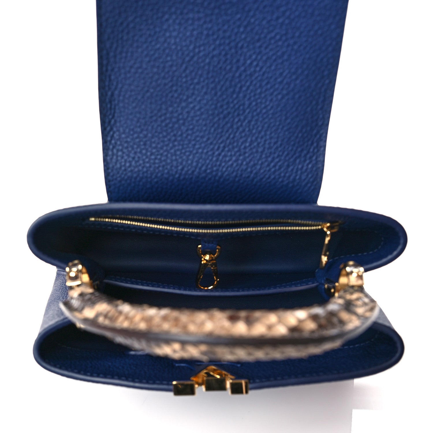 Louis Vuitton Taurillon Python Capucines BB Blue Naturel 5 of 9