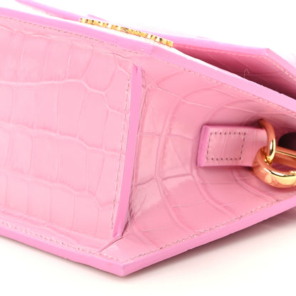 Jacquemus Calfskin Crocodile Embossed Le Chiquito Moyen Pink 8 of 8