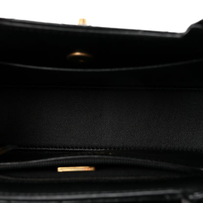 Chanel Shiny Aged Calfskin Quilted Nano Kelly Shopper Black 5 of 11