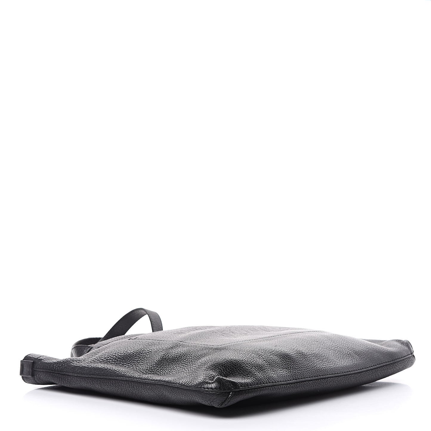 Calfskin Logo Tote Black