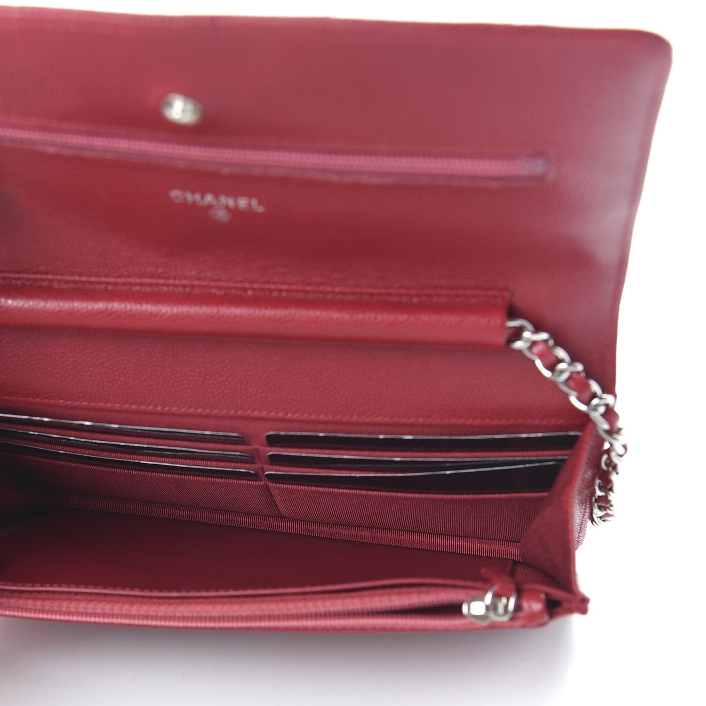 Caviar Quilted Wallet On Chain WOC Red