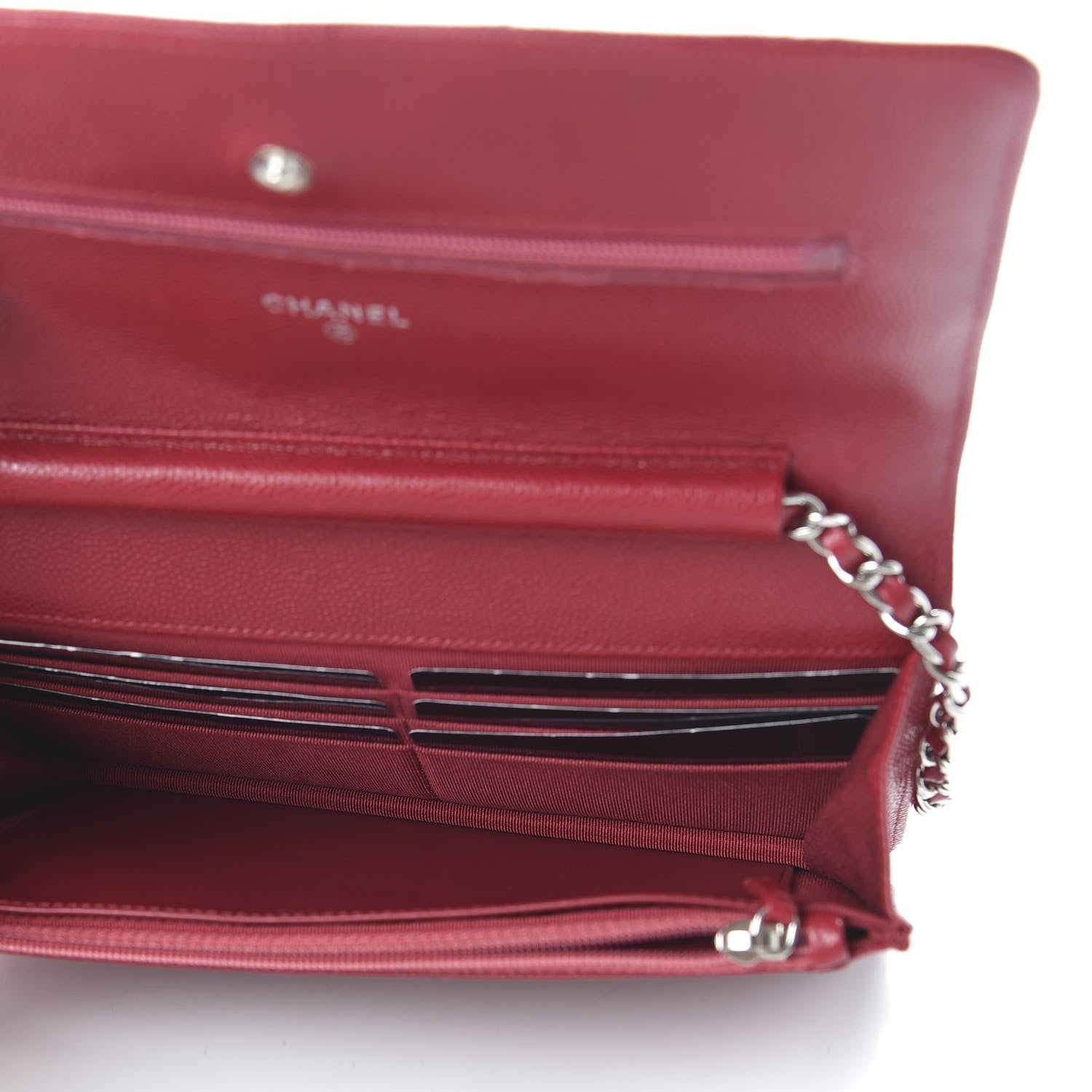 Chanel Caviar Quilted Wallet On Chain WOC Red 4 of 12