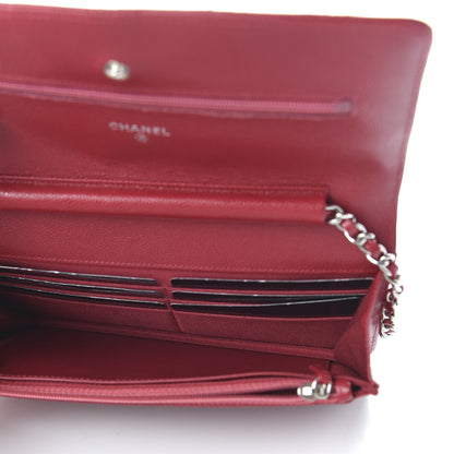 Chanel Caviar Quilted Wallet On Chain WOC Red 4 of 12