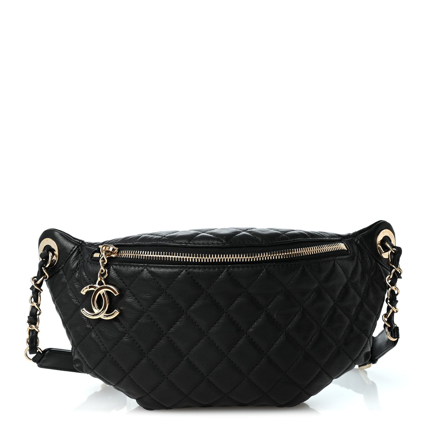 Chanel Calfskin Quilted Banane Waist Bag Fanny Pack Black 1 of 10