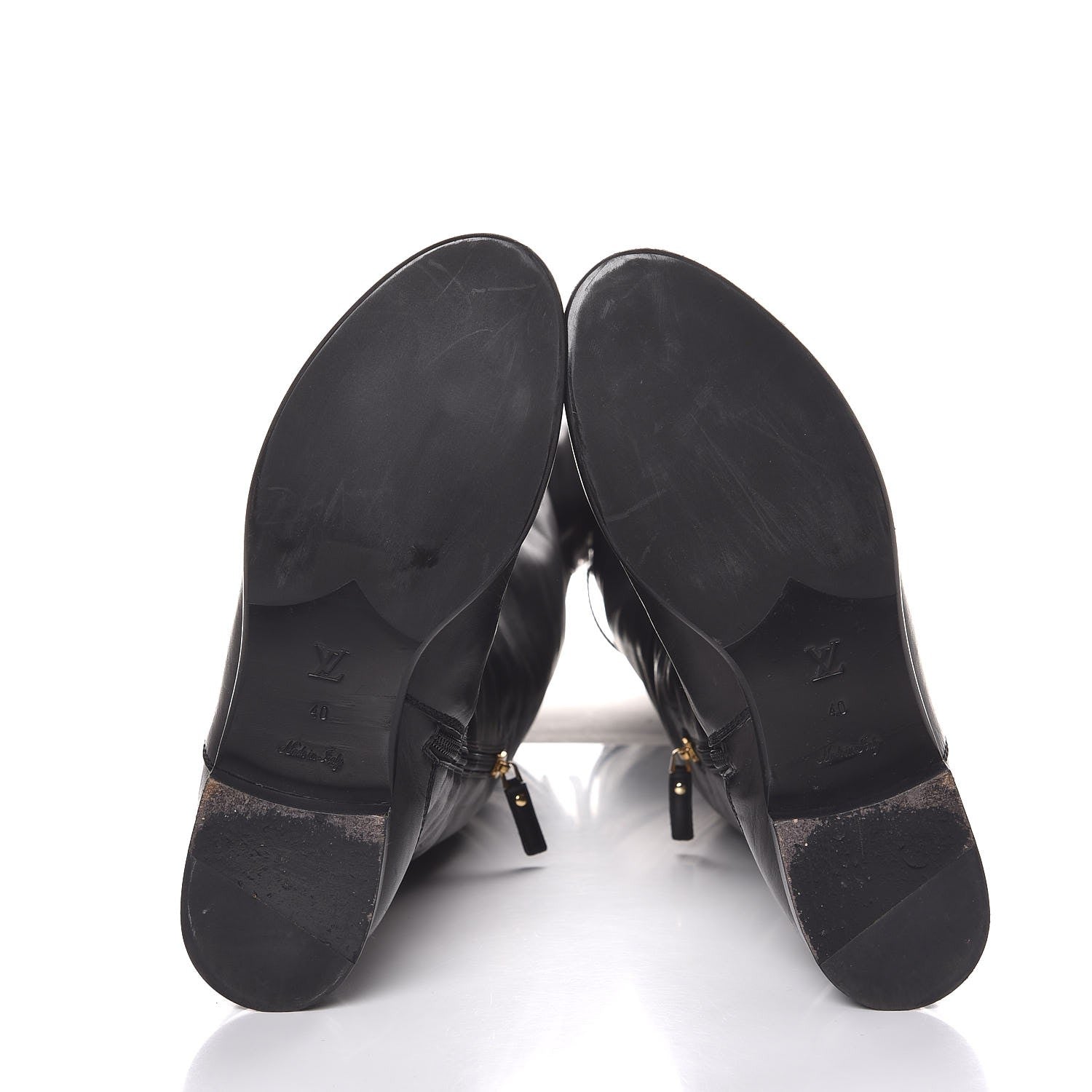 Louis Vuitton Calfskin Knee High Flat Boots 40 Black 7 of 8