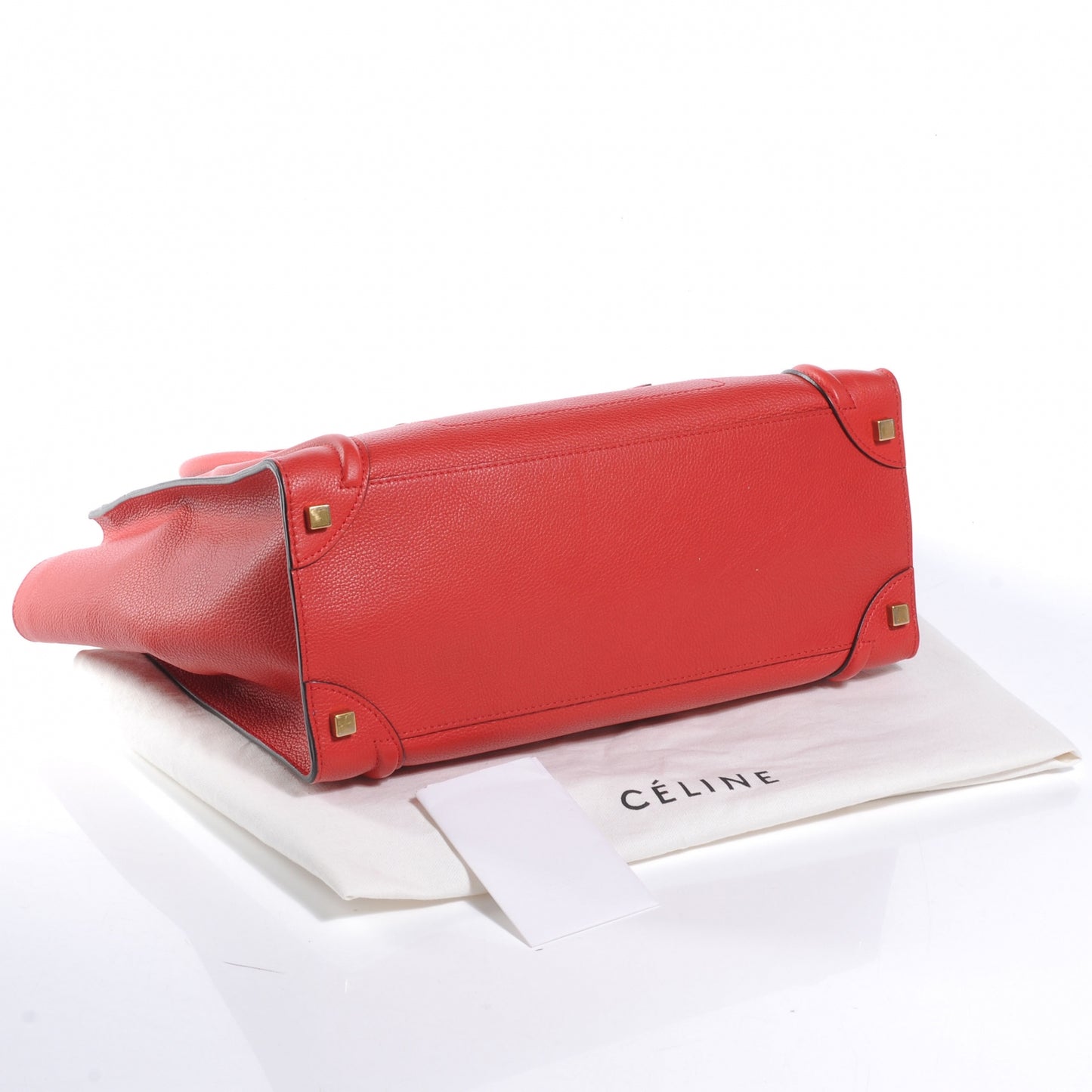 Drummed Leather Shoulder Luggage Red