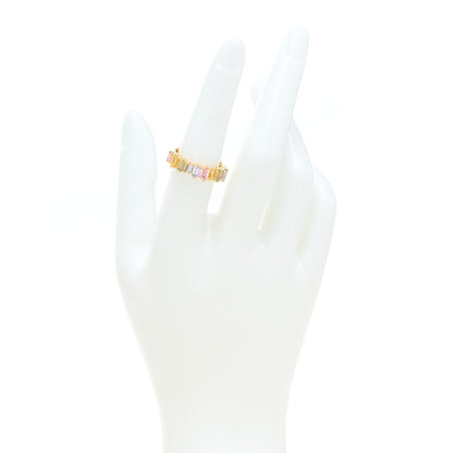 Suzanne Kalan 18K Yellow Gold Sapphire Half Band Ring 53 6.5 2 of 6