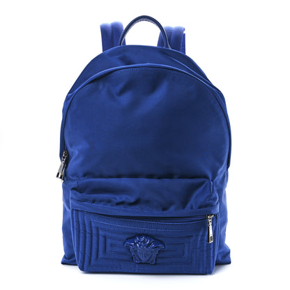 Versace Nylon Quilted Palazzo Medusa Backpack Blue 1 of 13