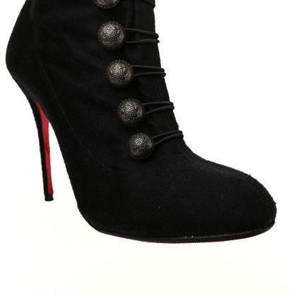 Christian Louboutin Flannel Ronfifi Alta 100 Over The Knee Boots 40 Black 7 of 7