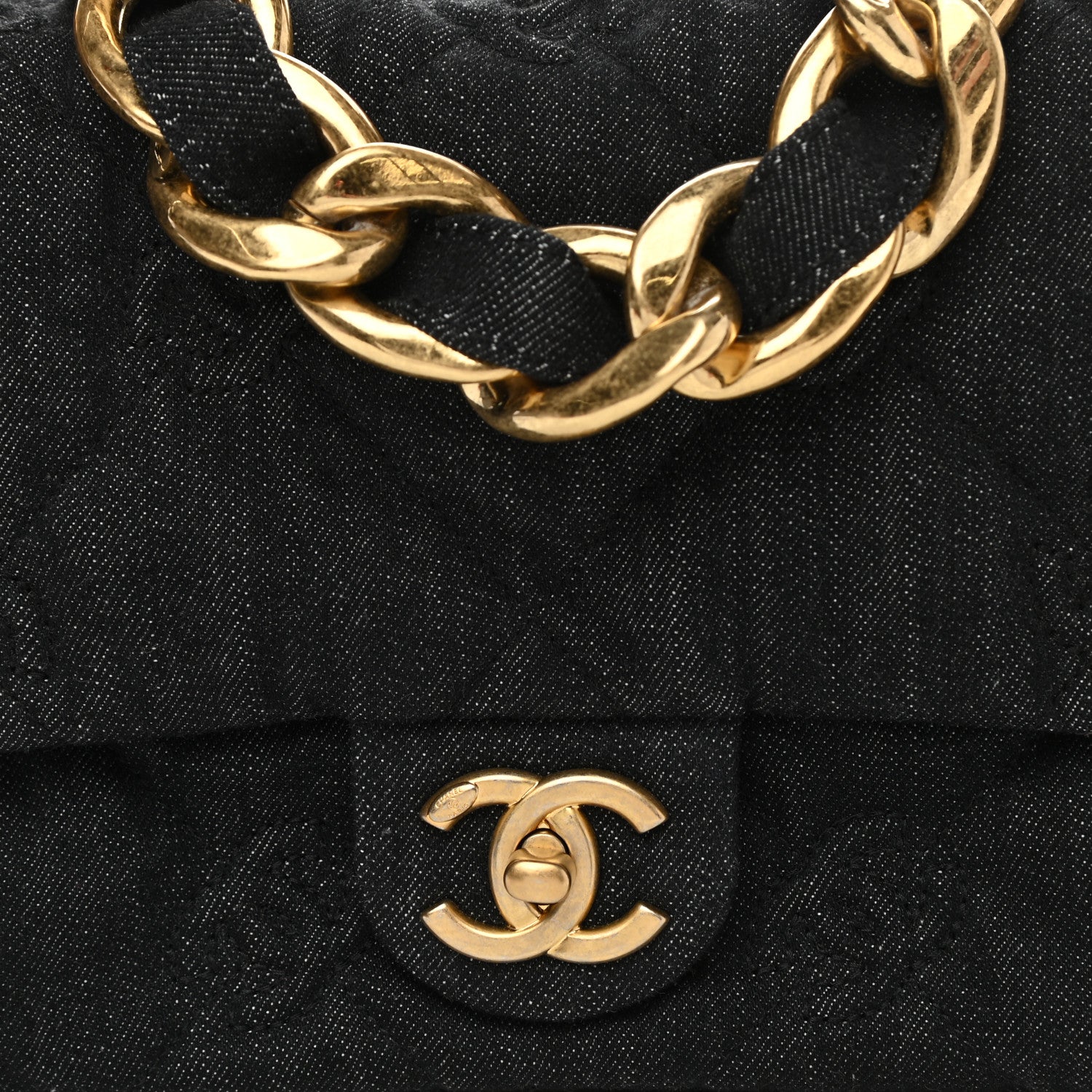 Chanel Denim Quilted Medium Funky Town Flap Black 7 of 10