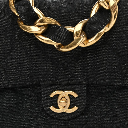 Chanel Denim Quilted Medium Funky Town Flap Black 7 of 10