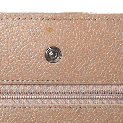 Chanel Metallic Caviar Quilted Wallet on Chain WOC Beige 11 of 17