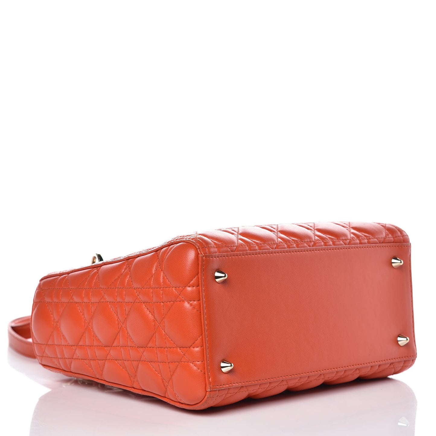 Lambskin Cannage Medium Lady Dior Orange