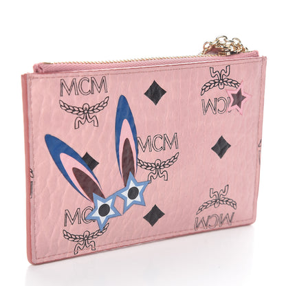 MCM Visetos Star Eyed Bunny Key Pouch Pink 3 of 6