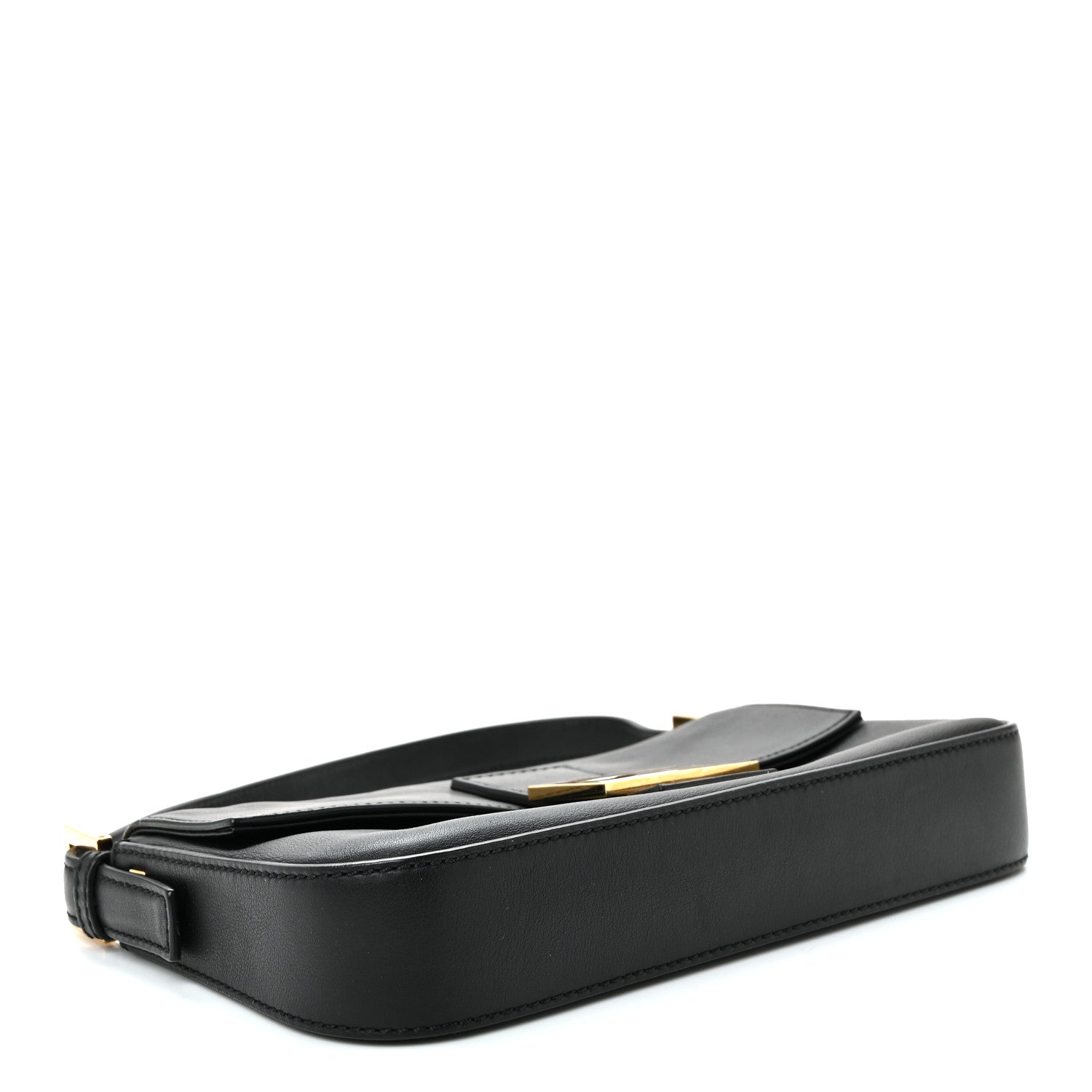 Fendi Vitello Flamingo Enamel Baguette Black 4 of 10