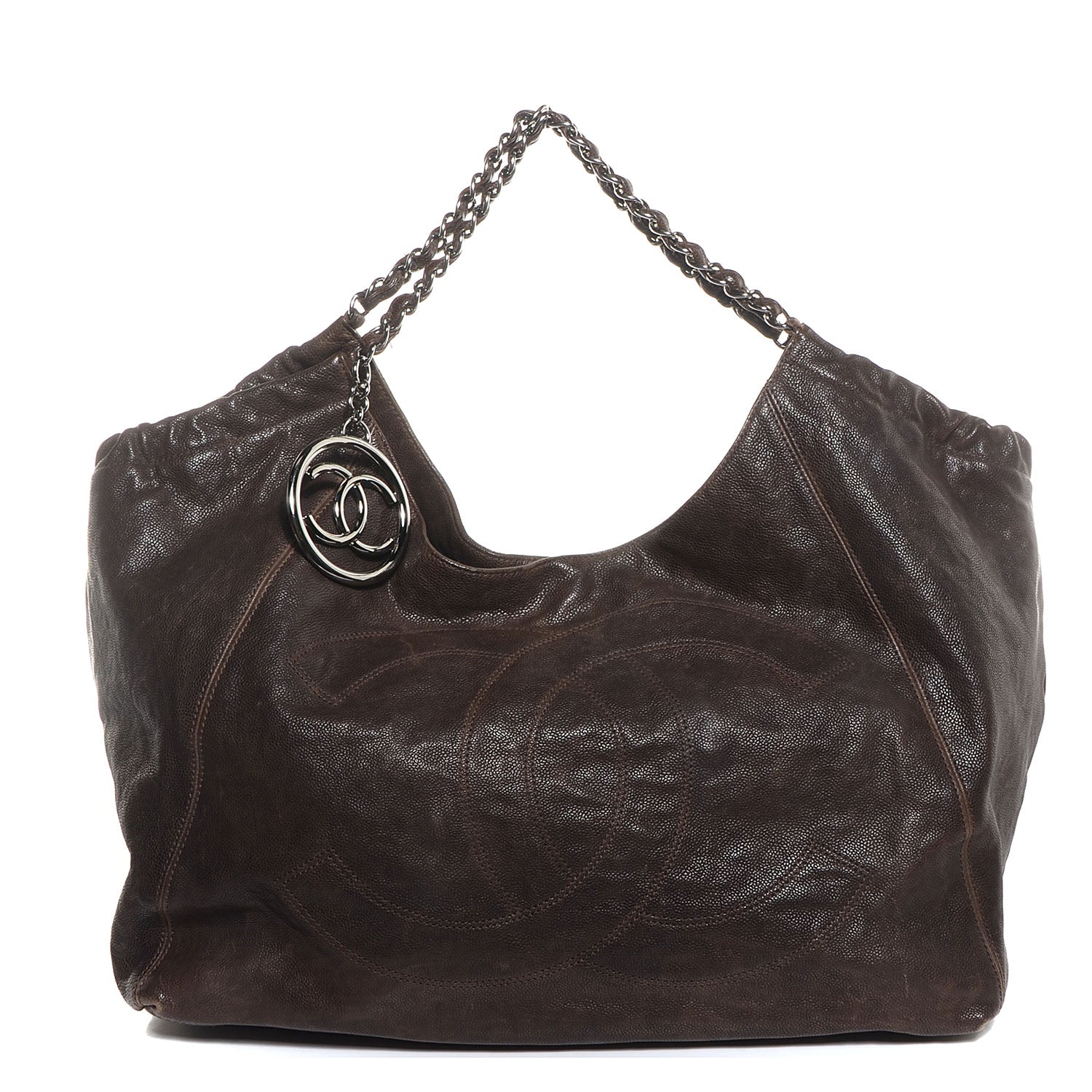 Chanel Distressed Caviar XL Coco Cabas Brown 1 of 7