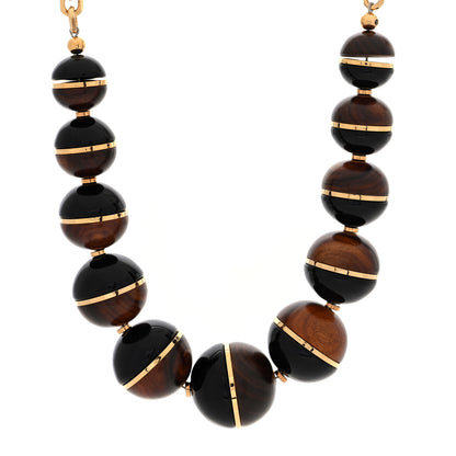 Louis Vuitton Resin Wood Necklace Black 1 of 4