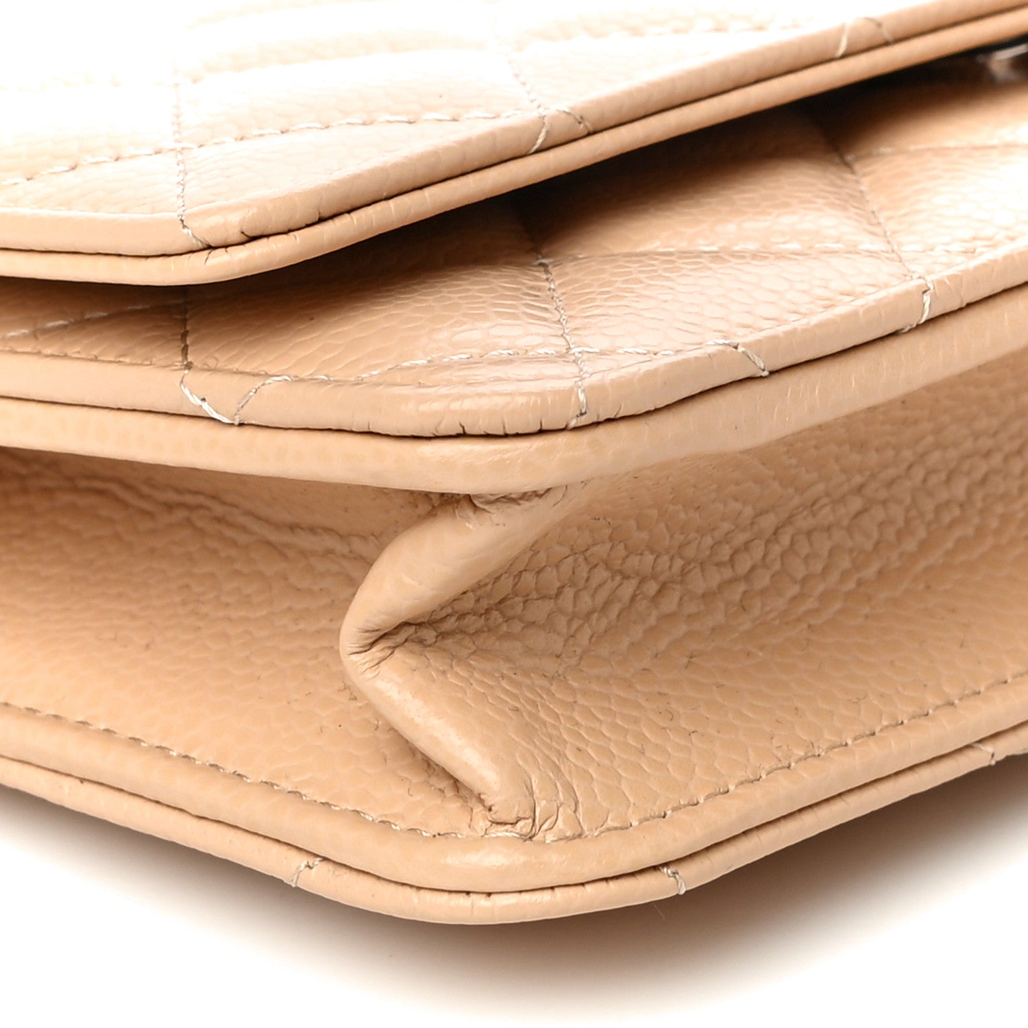 Chanel Caviar Quilted Wallet On Chain WOC Beige 9 of 11