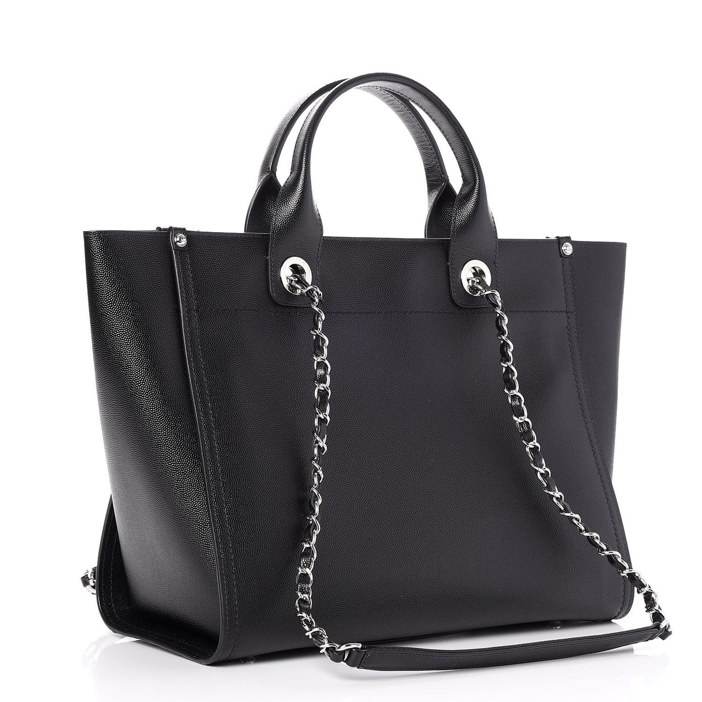 Caviar Small Studded Deauville Tote Black