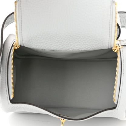 Hermes Taurillon Clemence Mini Lindy 20 Bleu Pale 4 of 9