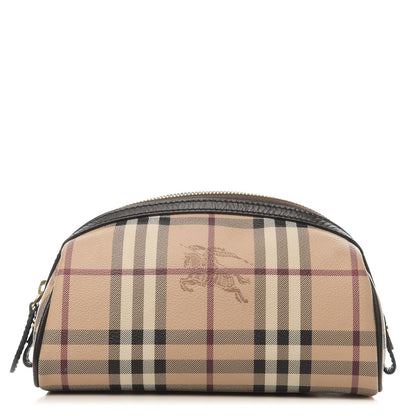 Burberry Haymarket Check Evelyn Cosmetic Bag Chocolate 1 of 7