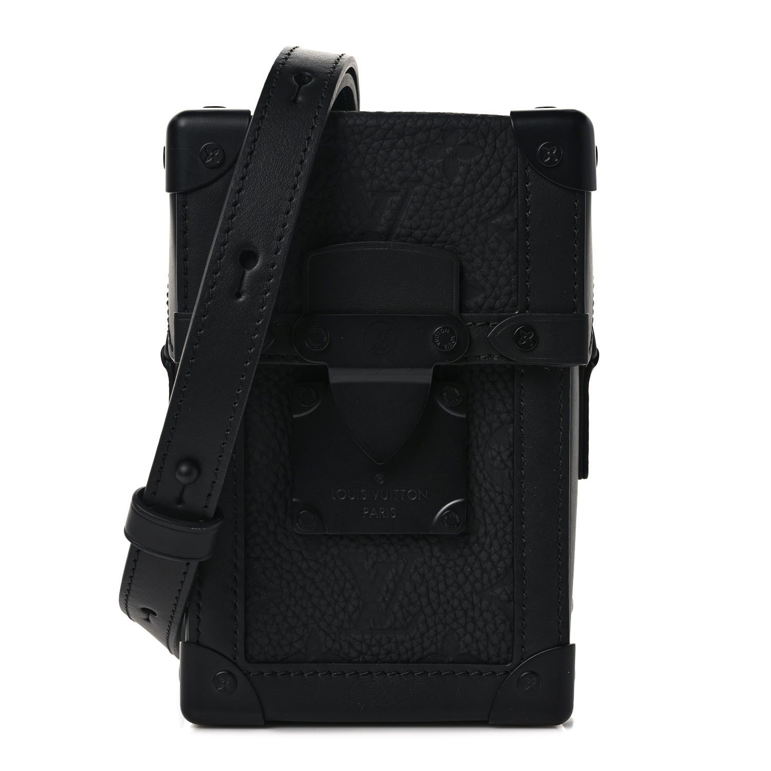 Louis Vuitton Taurillon Monogram Vertical Trunk Wearable Wallet Black 1 of 8