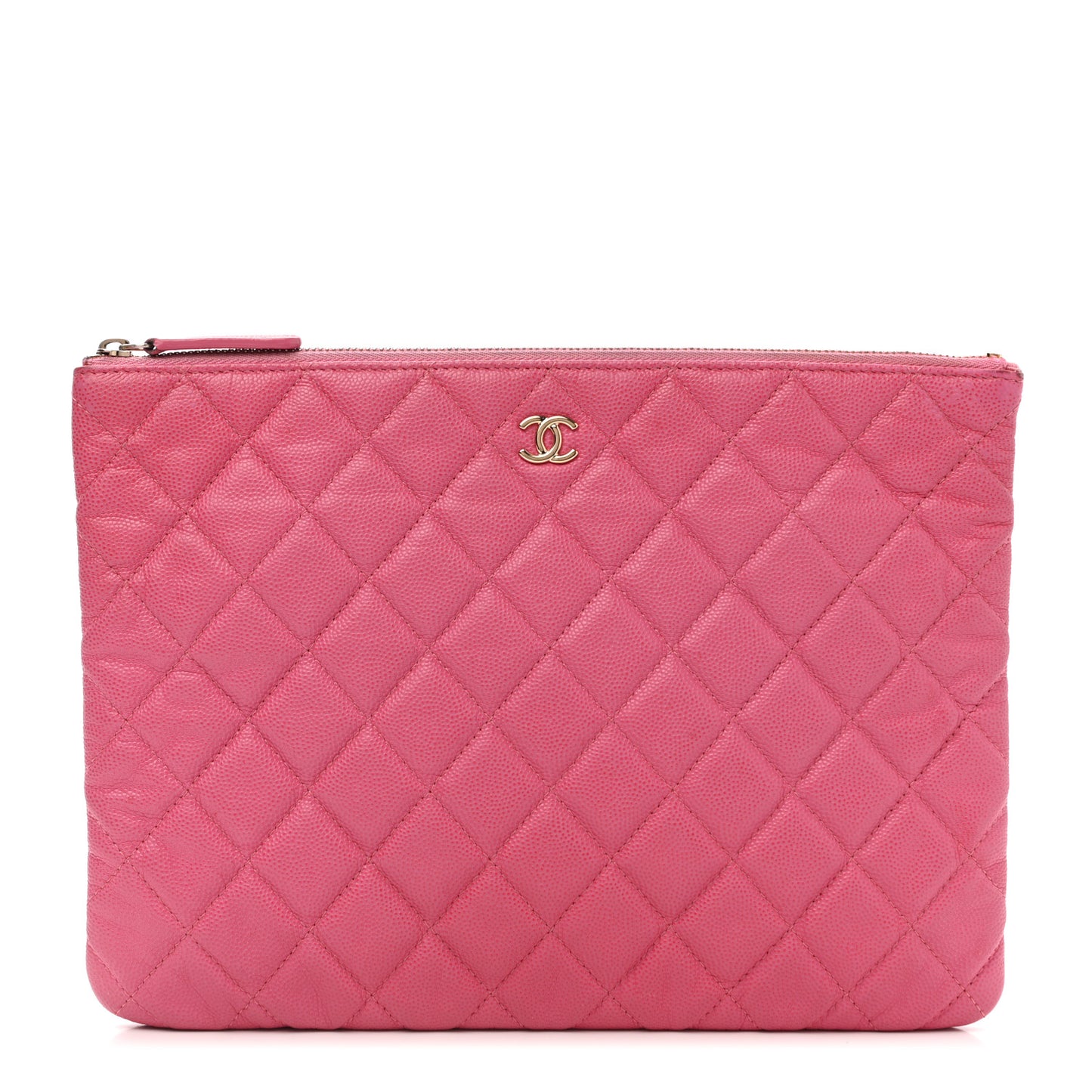 Caviar Quilted Medium Cosmetic Case Pink