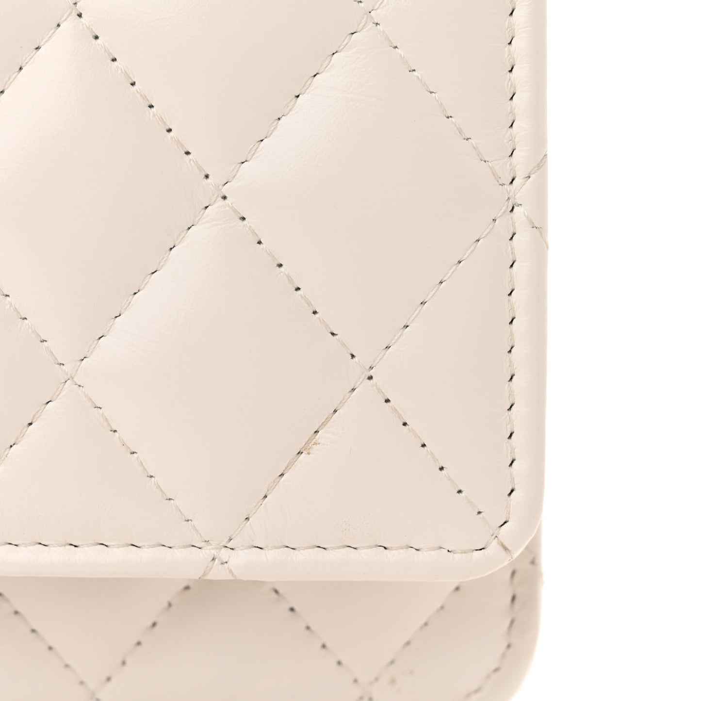 Shiny Calfskin Quilted Multicolor Top Handle Wallet On Chain WOC White