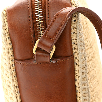 Saint Laurent Raffia Canvas Monogram Lou Camera Bag Beige Brown 16 of 18