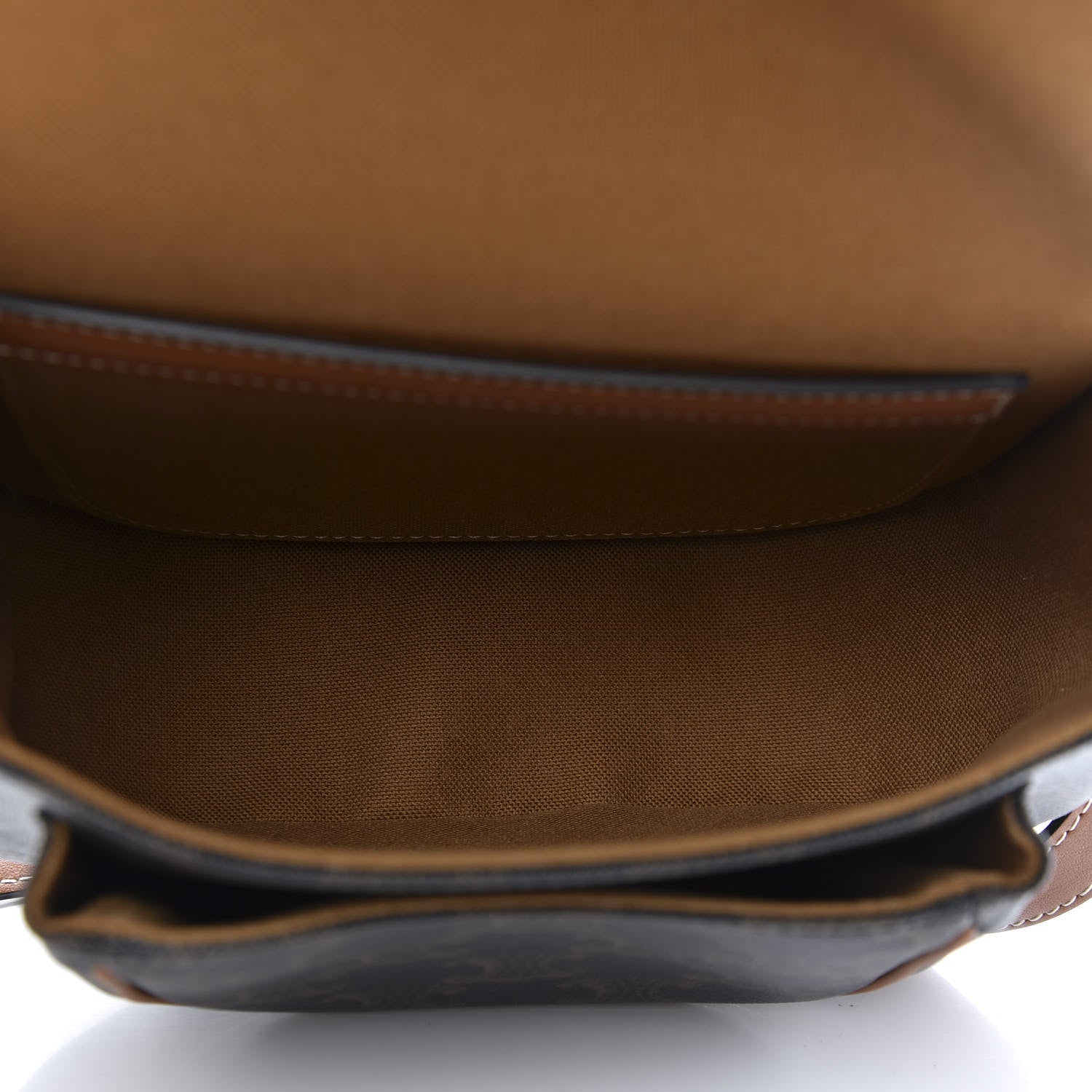 Celine Triomphe Canvas Medium Folco Bag Tan 5 of 9