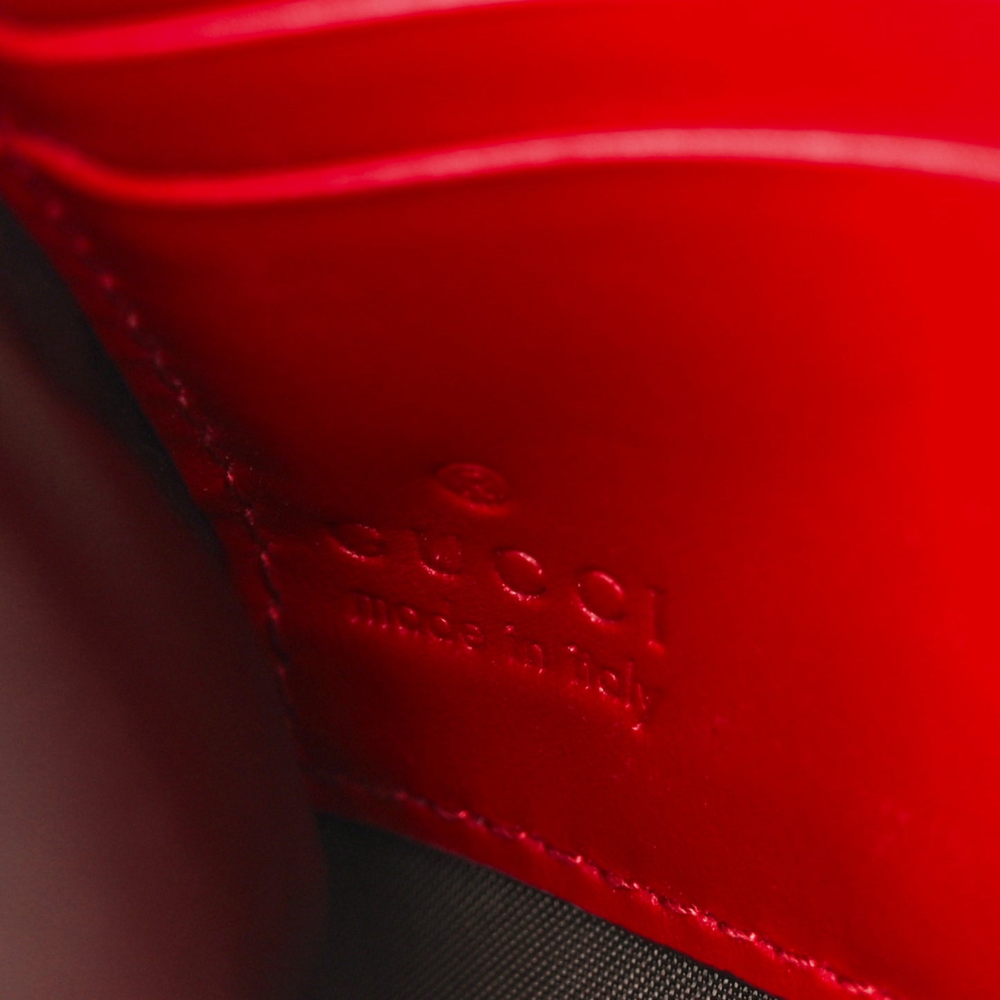 Guccissima Signature Wrist Wallet Hibiscus Red