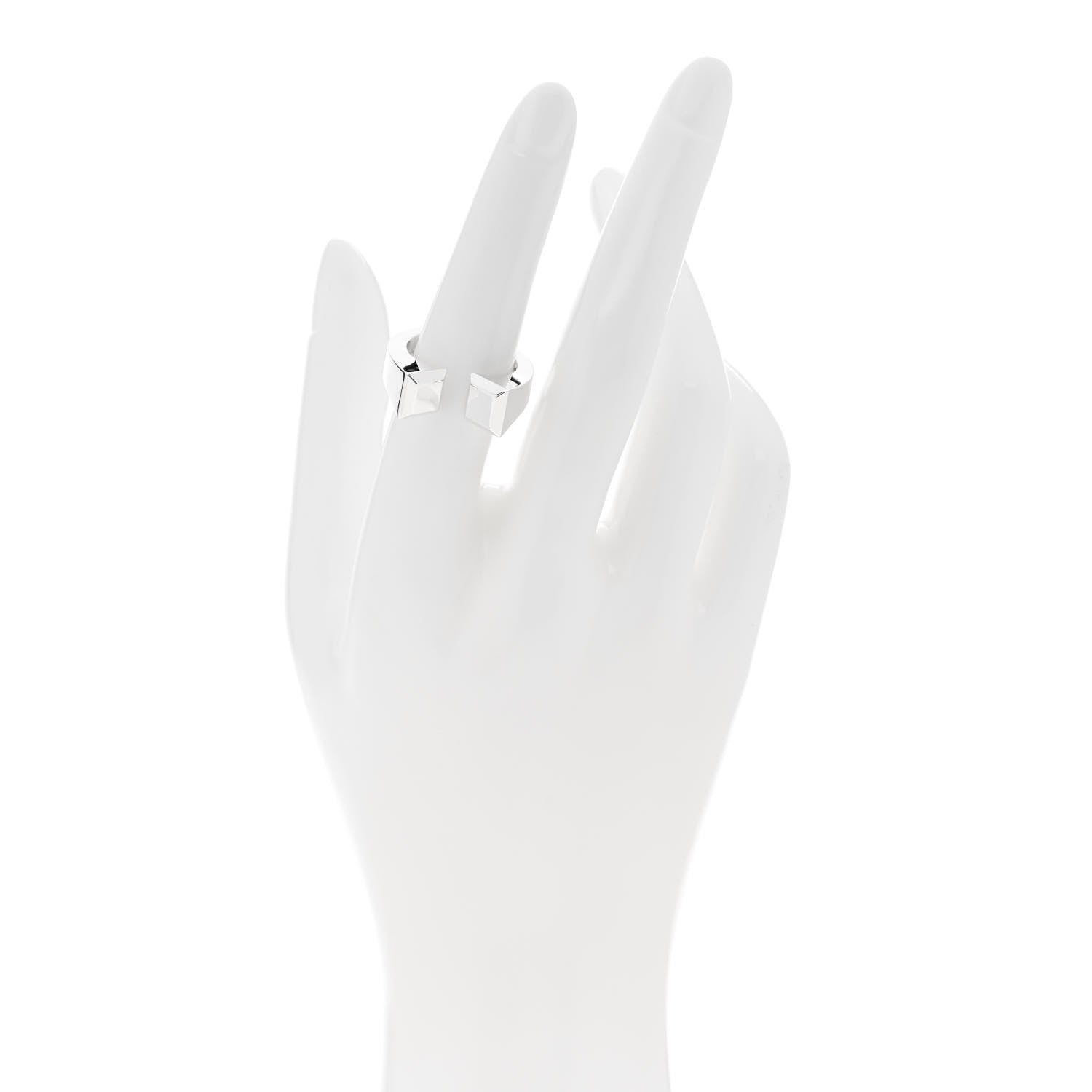 Hermes Sterling Silver Large Clou de Forge Ring 53 6.5 2 of 6