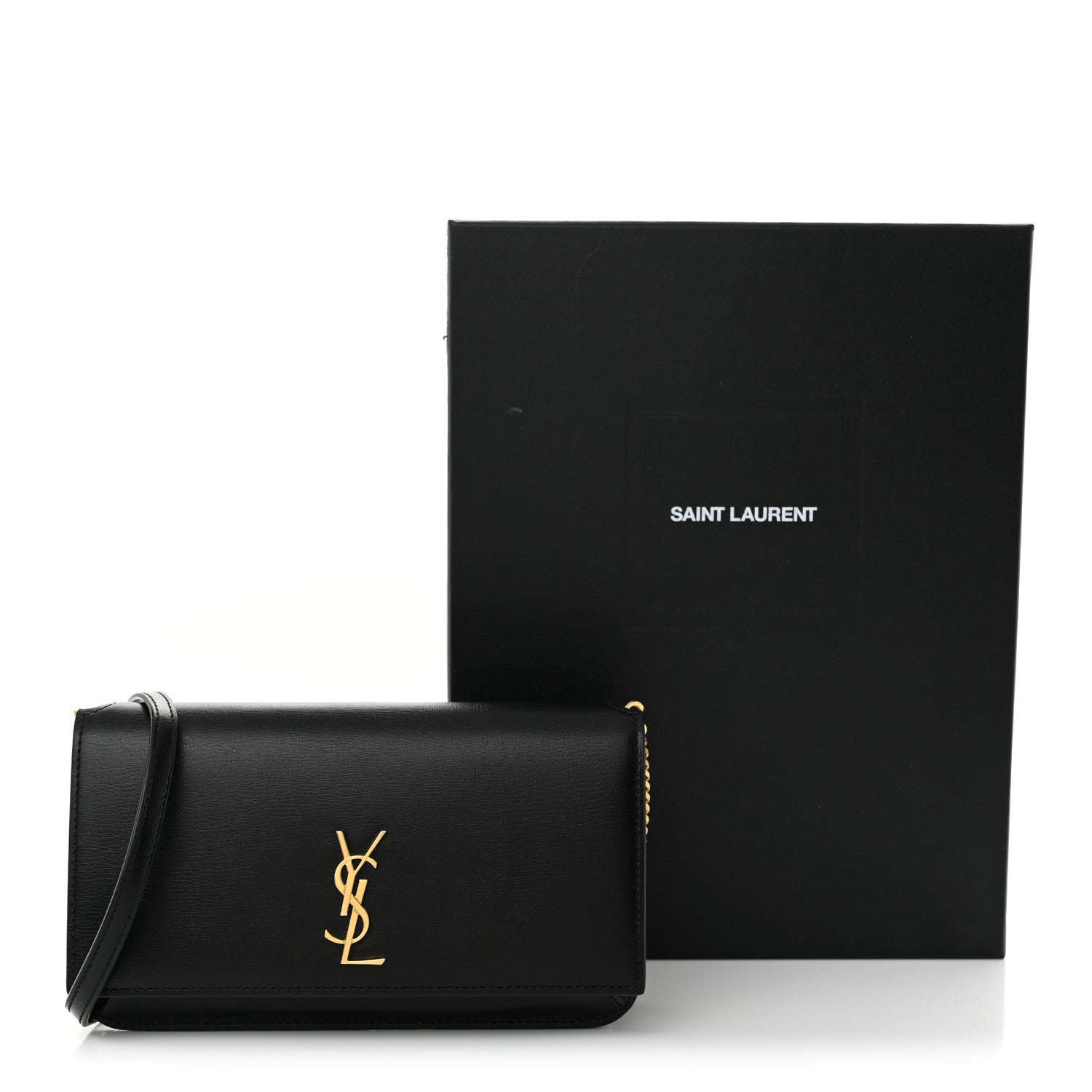 Saint Laurent Smooth Calfskin Monogram Phone Holder Crossbody Black 11 of 11