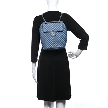 Chanel Calfskin Chevron Quilted Small Urban Spirit Backpack Light Blue 2 of 11