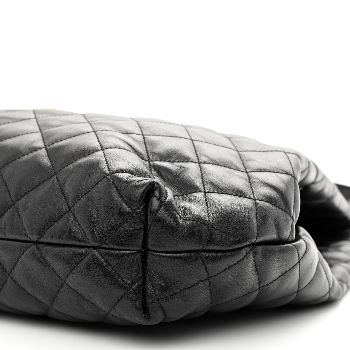 Lambskin Quilted Maxi Icare Shopping Tote Black