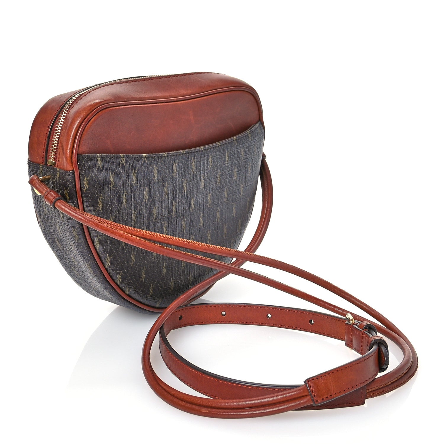 Saint Laurent Canvas Smooth Calfskin Le Monogramme Coeur Crossbody Chestnut 3 of 14