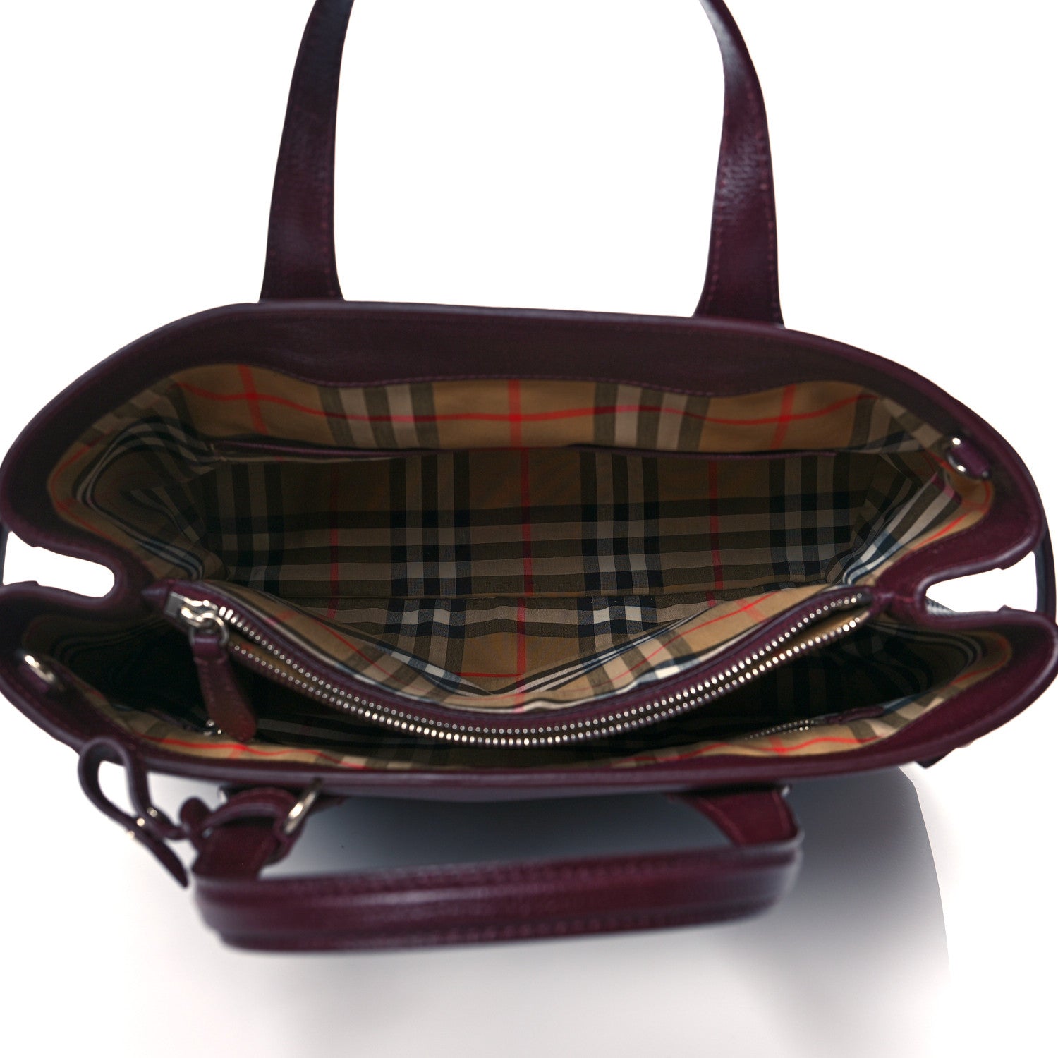 Burberry Derby Calfskin Medium Banner Tote Mahogany Red 5 of 10
