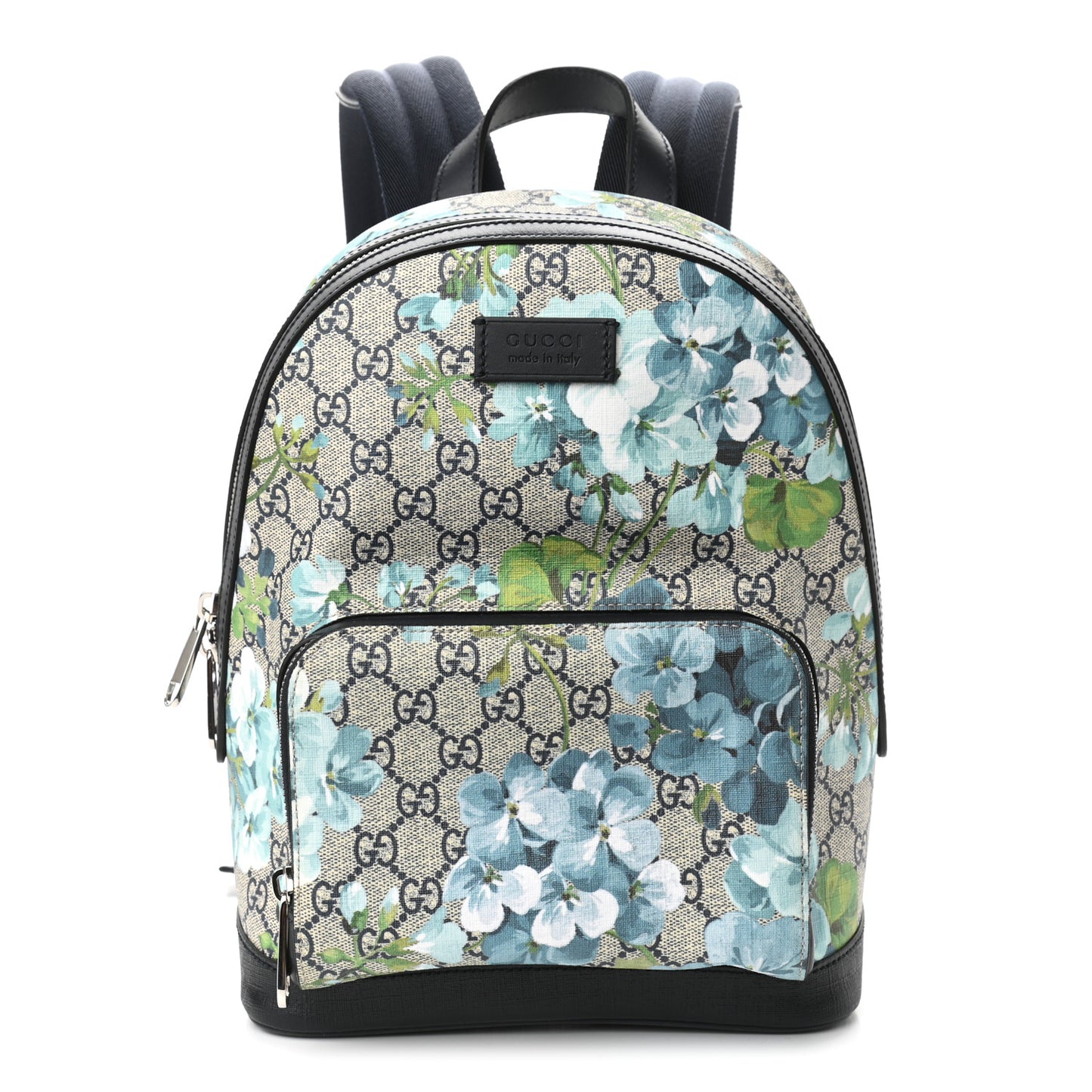 GG Supreme Monogram Blooms Small Day Backpack Blue