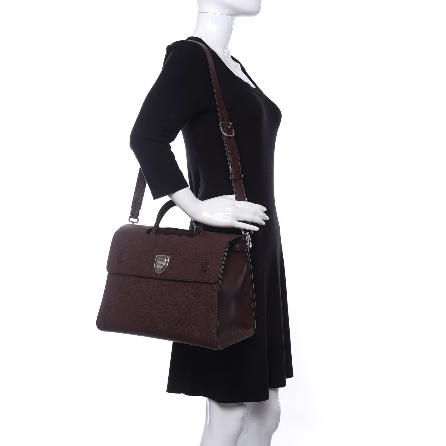 Christian Dior Grained Calfskin Large Diorever Flap Amaranth 2 of 11