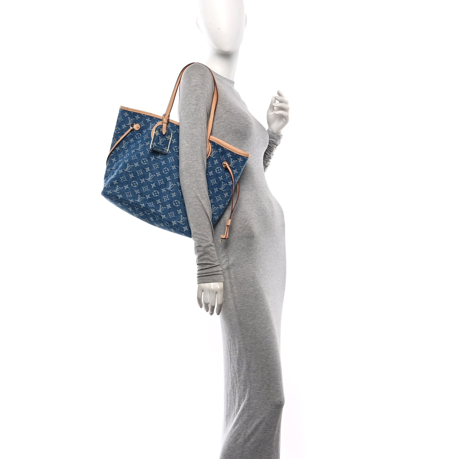 Louis Vuitton Monogram Denim Neo Neverfull MM Blue 2 of 10