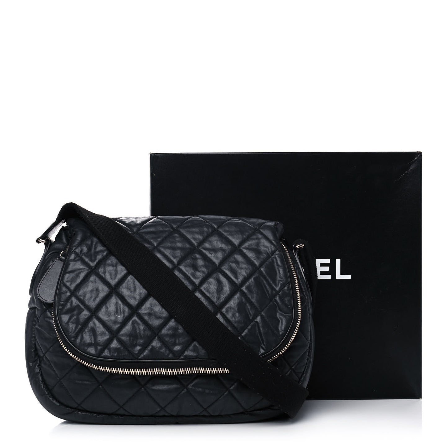 Nylon Quilted Coco Cocoon Messenger Black