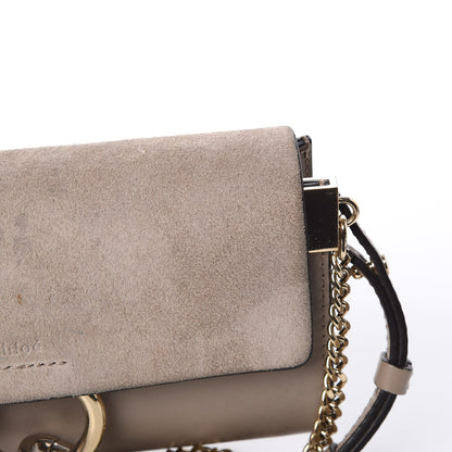 Chloe Suede Calfskin Mini Faye Shoulder Bag Motty Grey 9 of 11