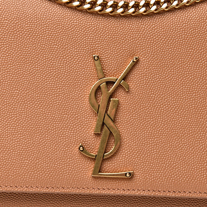 Saint Laurent Grain De Poudre Medium Monogram Kate Satchel Dark Beige 12 of 12