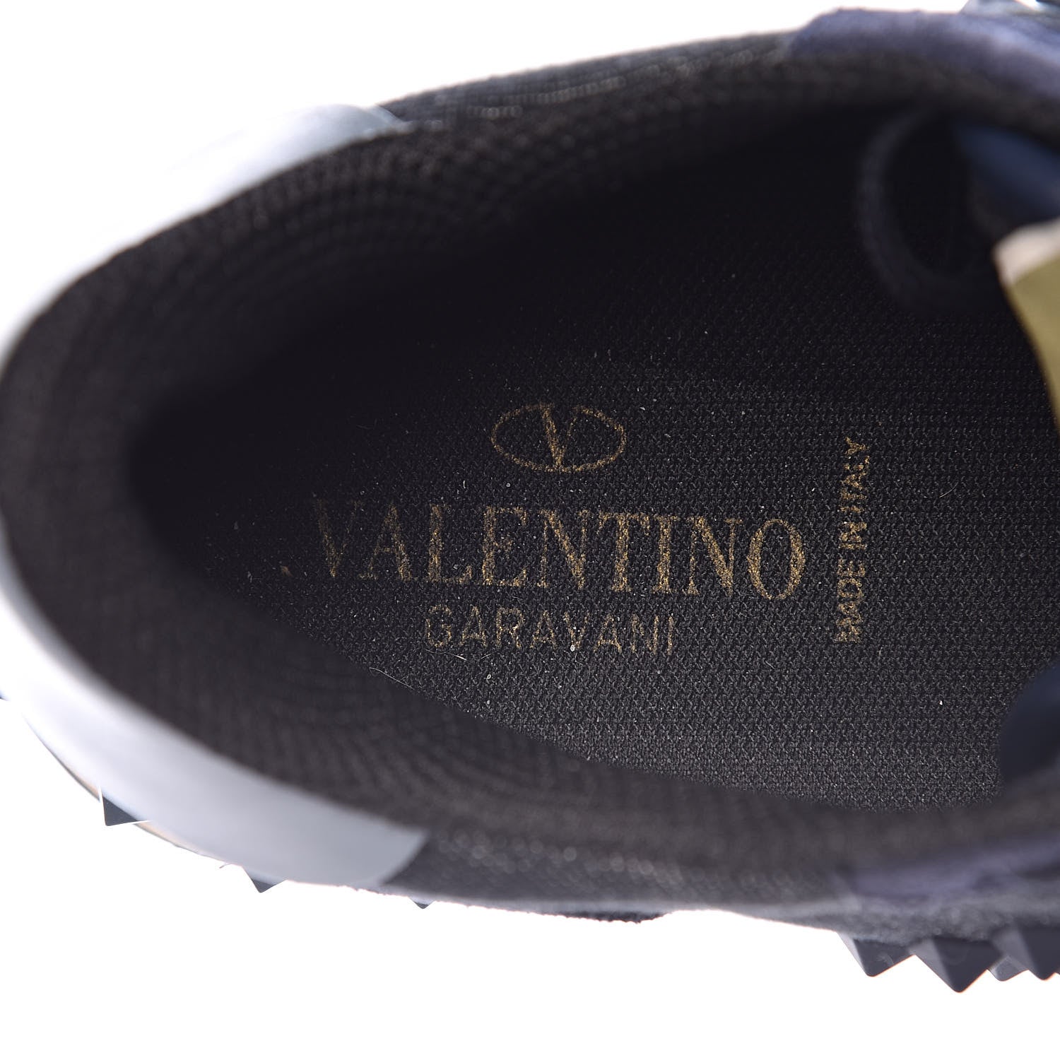 Valentino Garavani Denim Calfskin Suede Rockstud Sneakers 35.5 Deep Denim 7 of 11