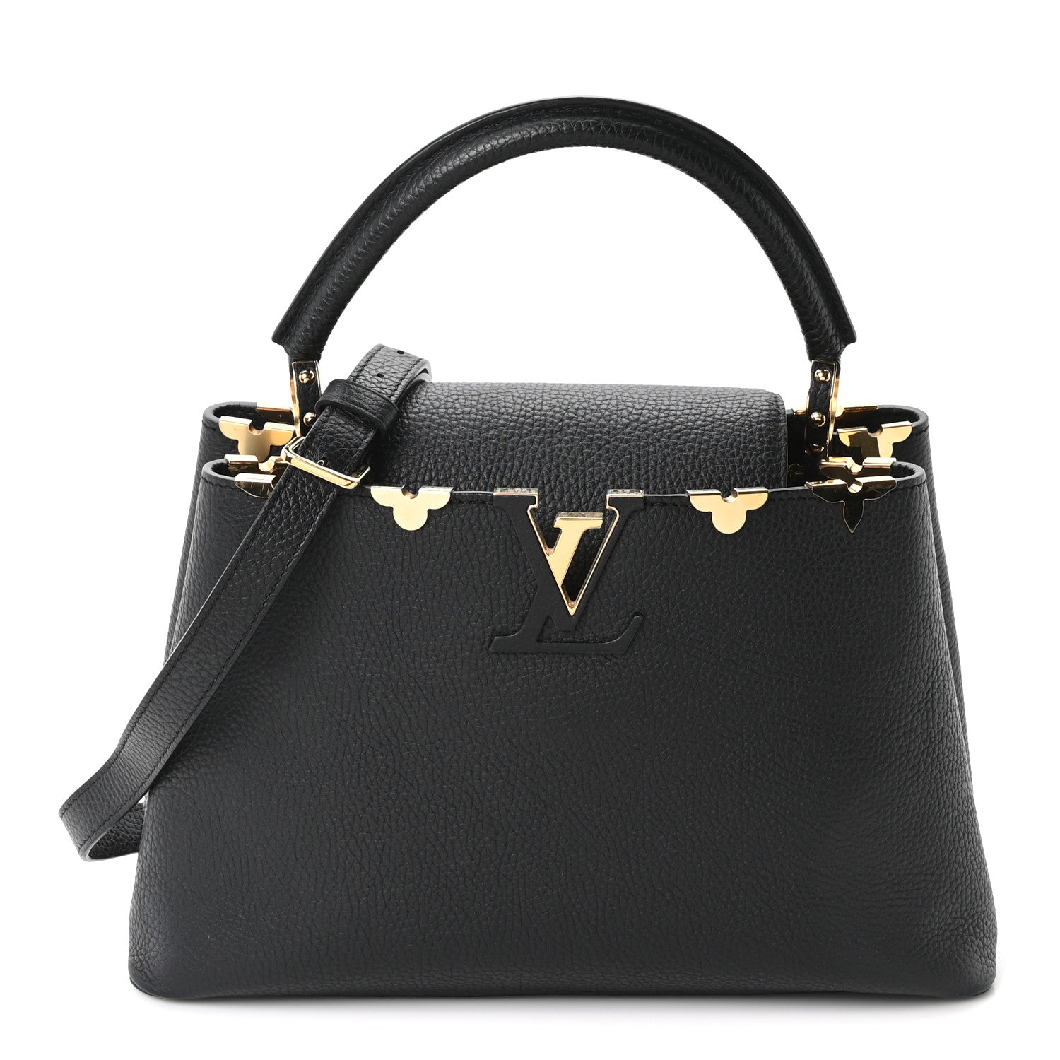 Louis Vuitton Taurillon Embellished Flower Crown Capucines PM Black 1 of 9