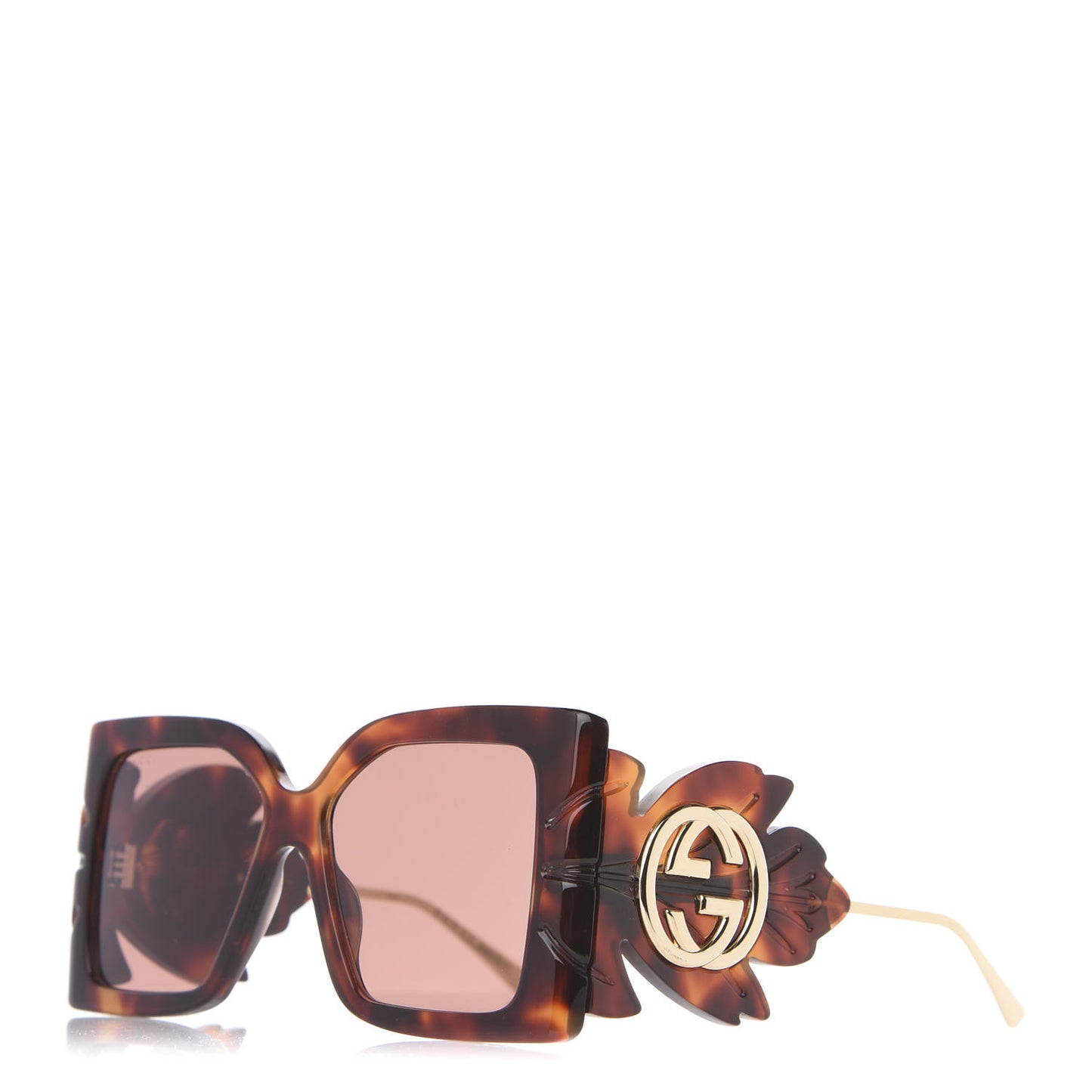 Acetate Square Frame Wing Sunglasses GG0535S Havana