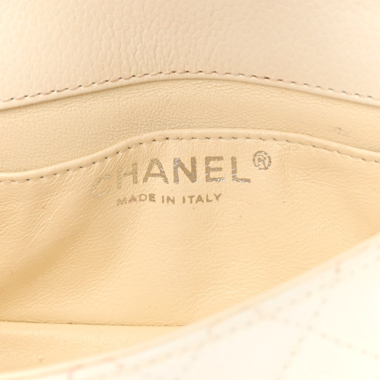 Caviar Quilted Extra Mini Flap White