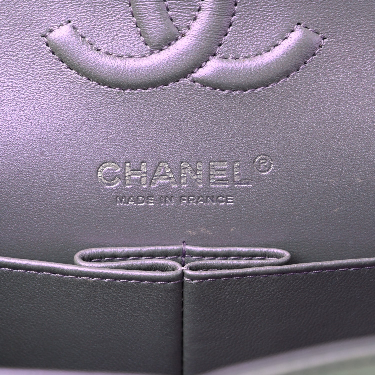 Chanel Iridescent Calfskin Quilted Small Double Flap Light Purple 6 of 13