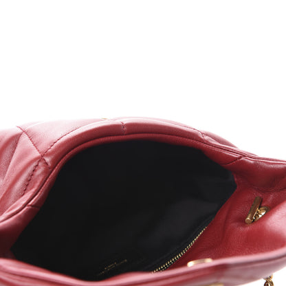 Saint Laurent Lambskin Quilted Toy Loulou Puffer Monogram Chain Satchel Red 5 of 12
