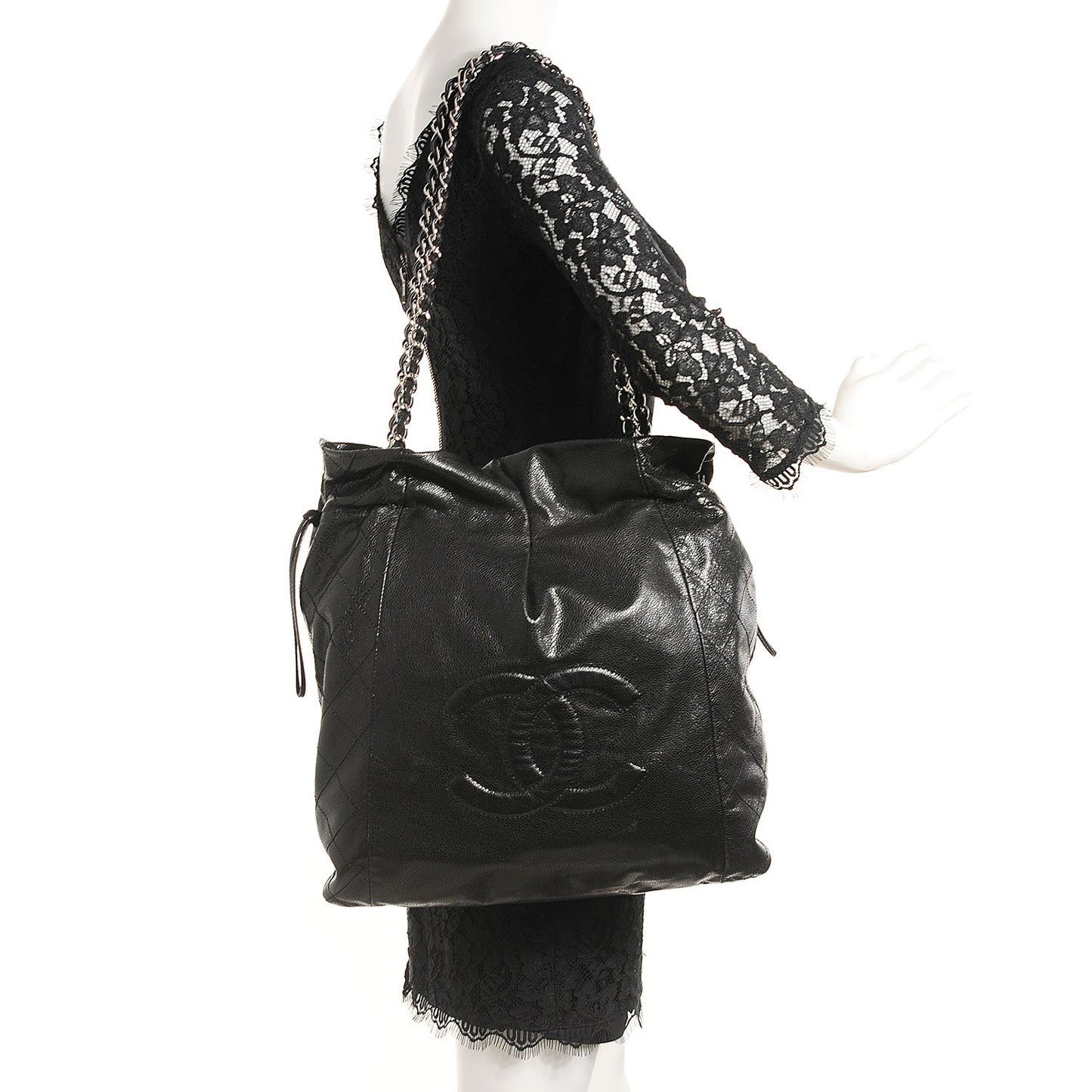 Caviar 31 Drawstring Tote Black